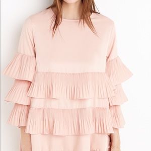 Peach Salmon cute Summer ruffled mini dress